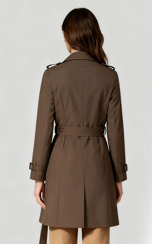 Classic Brown Double-Breasted Trench Coat