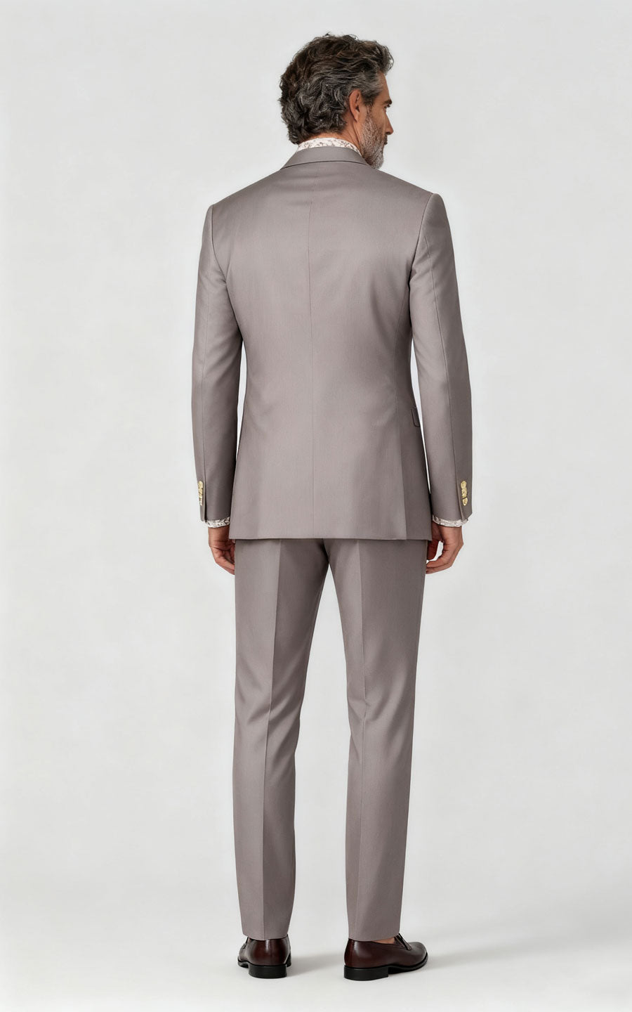 Men's Gray Striped Business Suit - Tailored Professional Custom