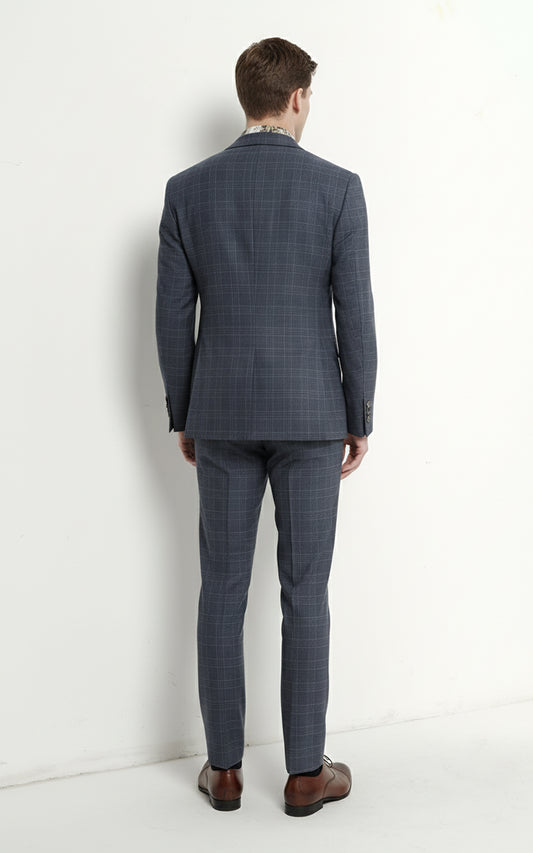 Fog Blue Custom Tailored Mens Suit Set Business Two Piece