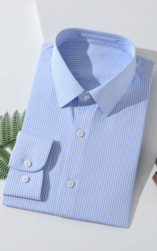 Tailored Fit Casual Shirt - Men's Sky Blue Cotton