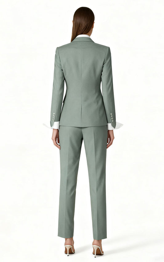 Sage Green Double-Breasted Suit Set