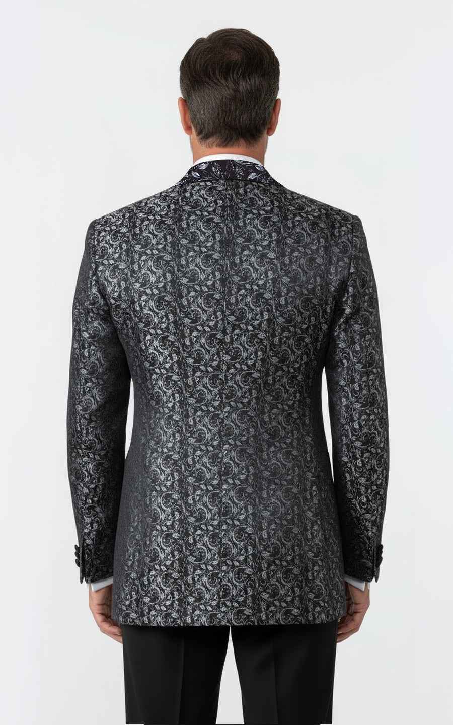 Double-breasted men's black tailcoat suit Coat