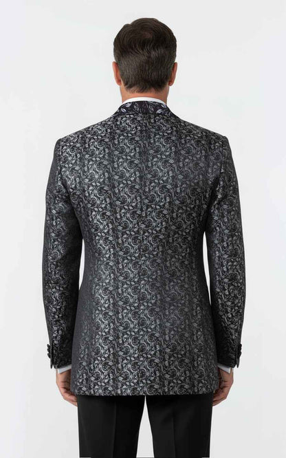 Double-breasted men's black tailcoat suit Coat