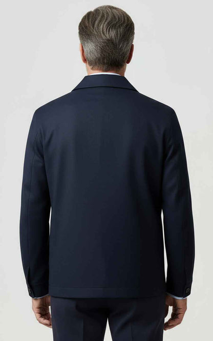 Casual and versatile navy blue custom men's jacket
