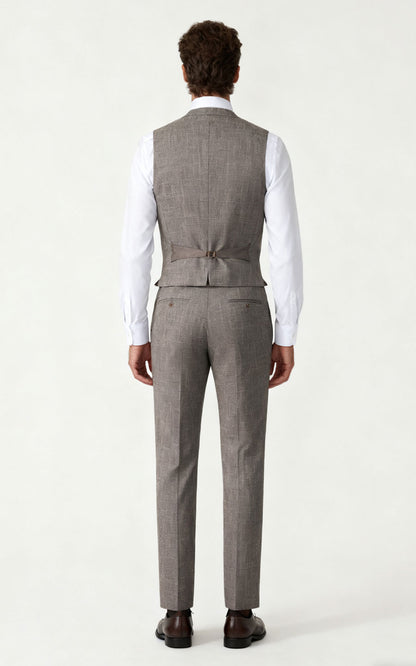 couture vest Wool Linen Silk Blend Vest Premium Tailoring