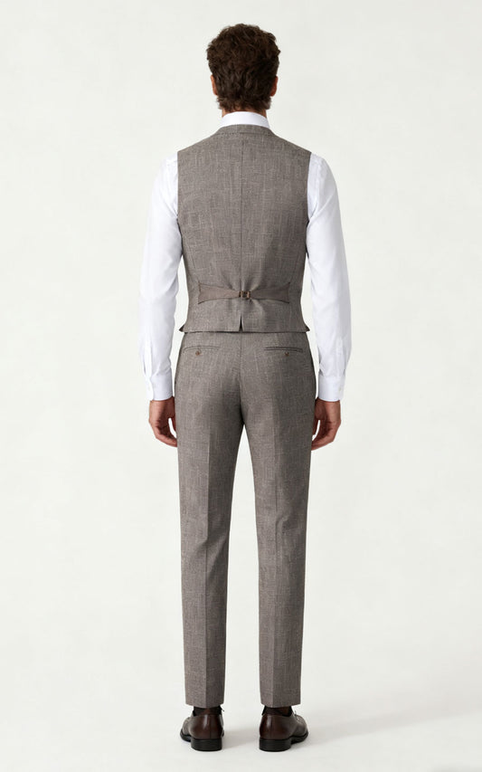 couture vest Wool Linen Silk Blend Vest Premium Tailoring