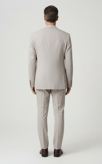 Mens Casual Suit Beige Tailored Modern Leisure Set