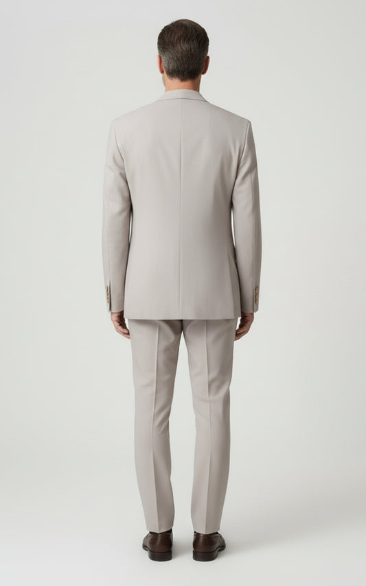 Mens Casual Suit Beige Tailored Modern Leisure Set