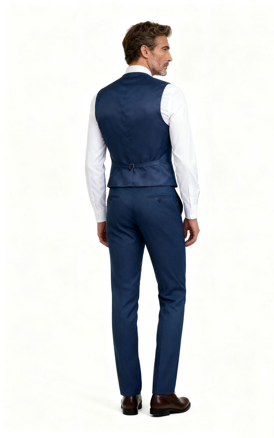 Custom Deep Sea Blue Velvet Vest Tailored Fit