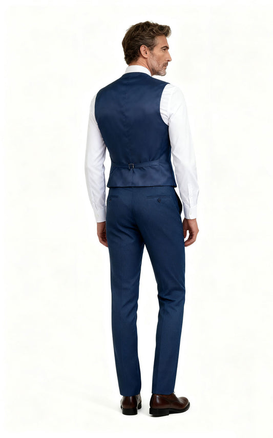 Custom Deep Sea Blue Velvet Vest Tailored Fit