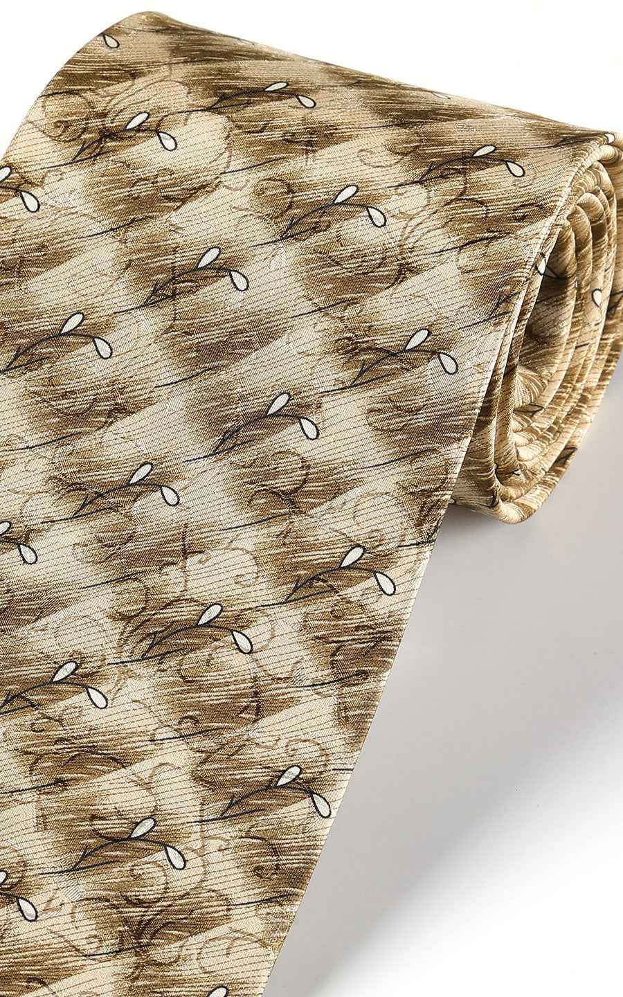 Gold paisley silk fabric texture - luxury cravat detail
