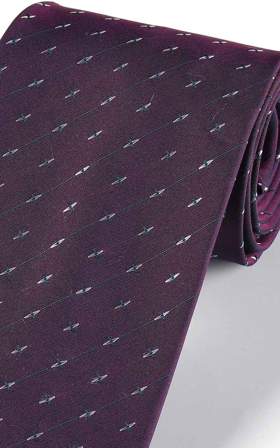 Burgundy micro pattern silk fabric - necktie texture