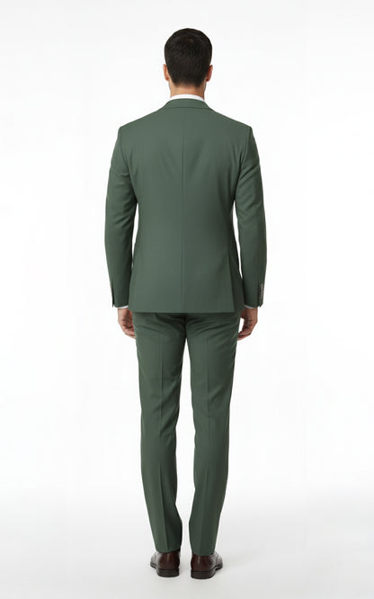 Mens Light Green Bespoke Business Suit Wedding Formal Set