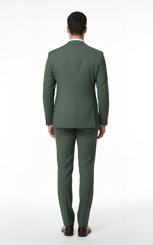 Mens Light Green Bespoke Business Suit Wedding Formal Set