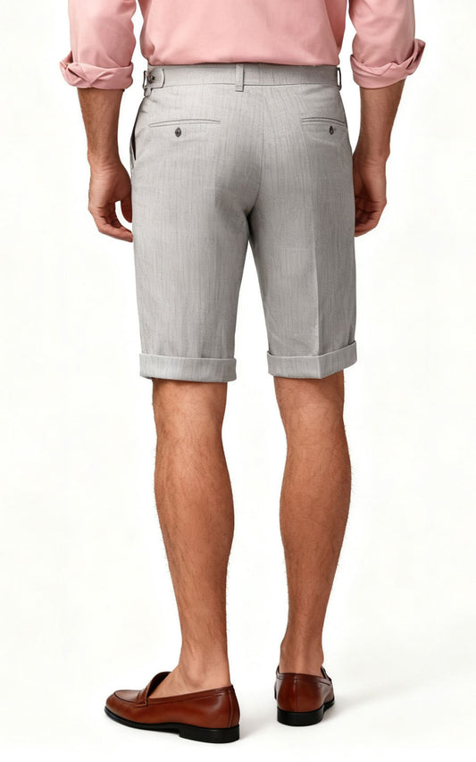 Men's Light Grey Twill Shorts - Custom Casual Pants