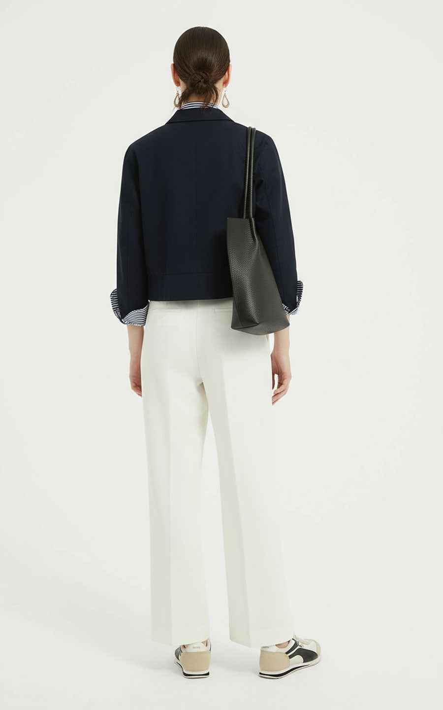 Professional Suit Set - Navy Blazer & White Trousers