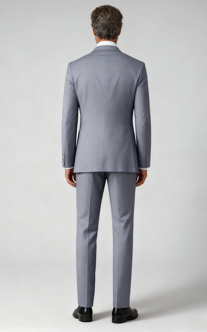 Custom Light Haze Blue Tailored Suit - Premium Online
