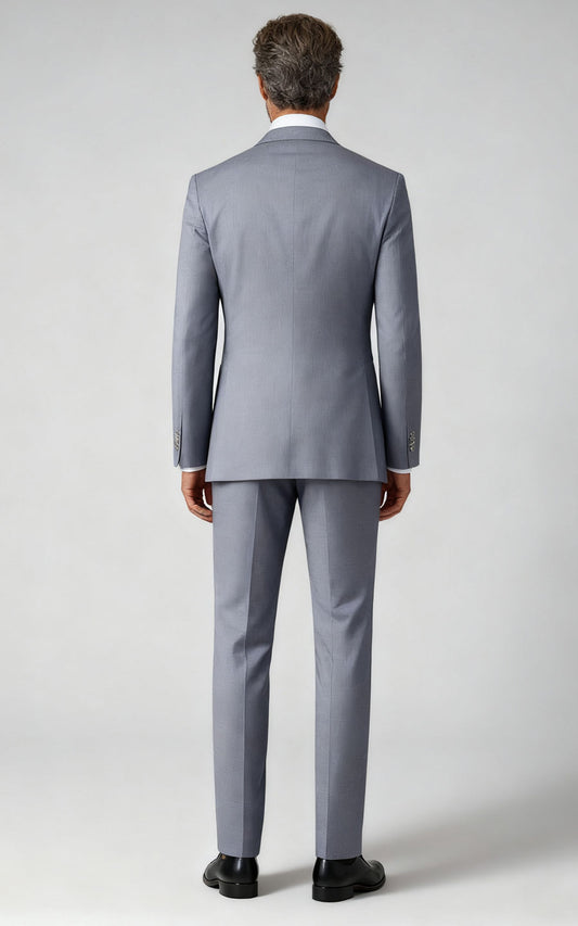 Custom Light Haze Blue Tailored Suit - Premium Online
