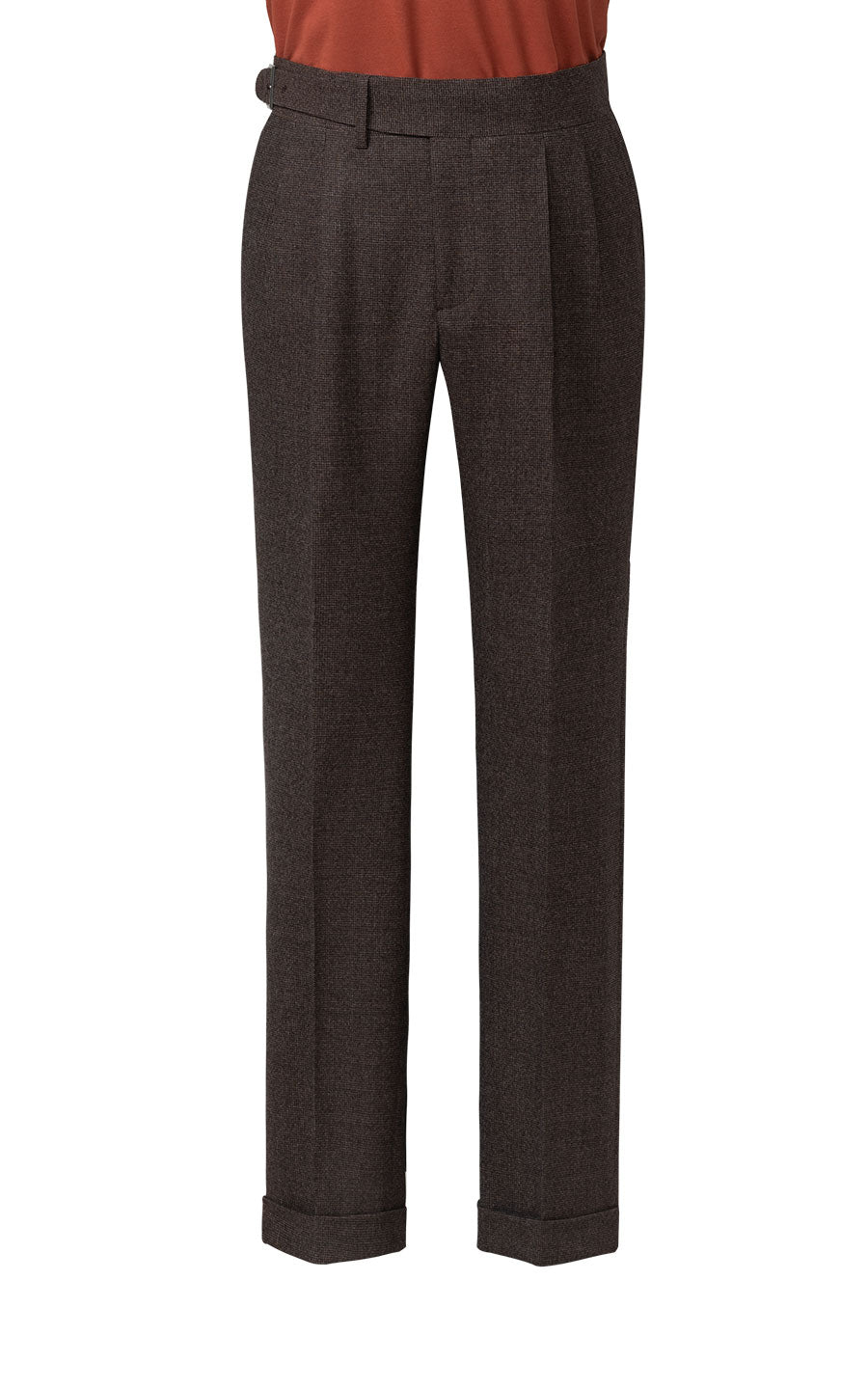 Dark brown checkered business suit set tailored fit