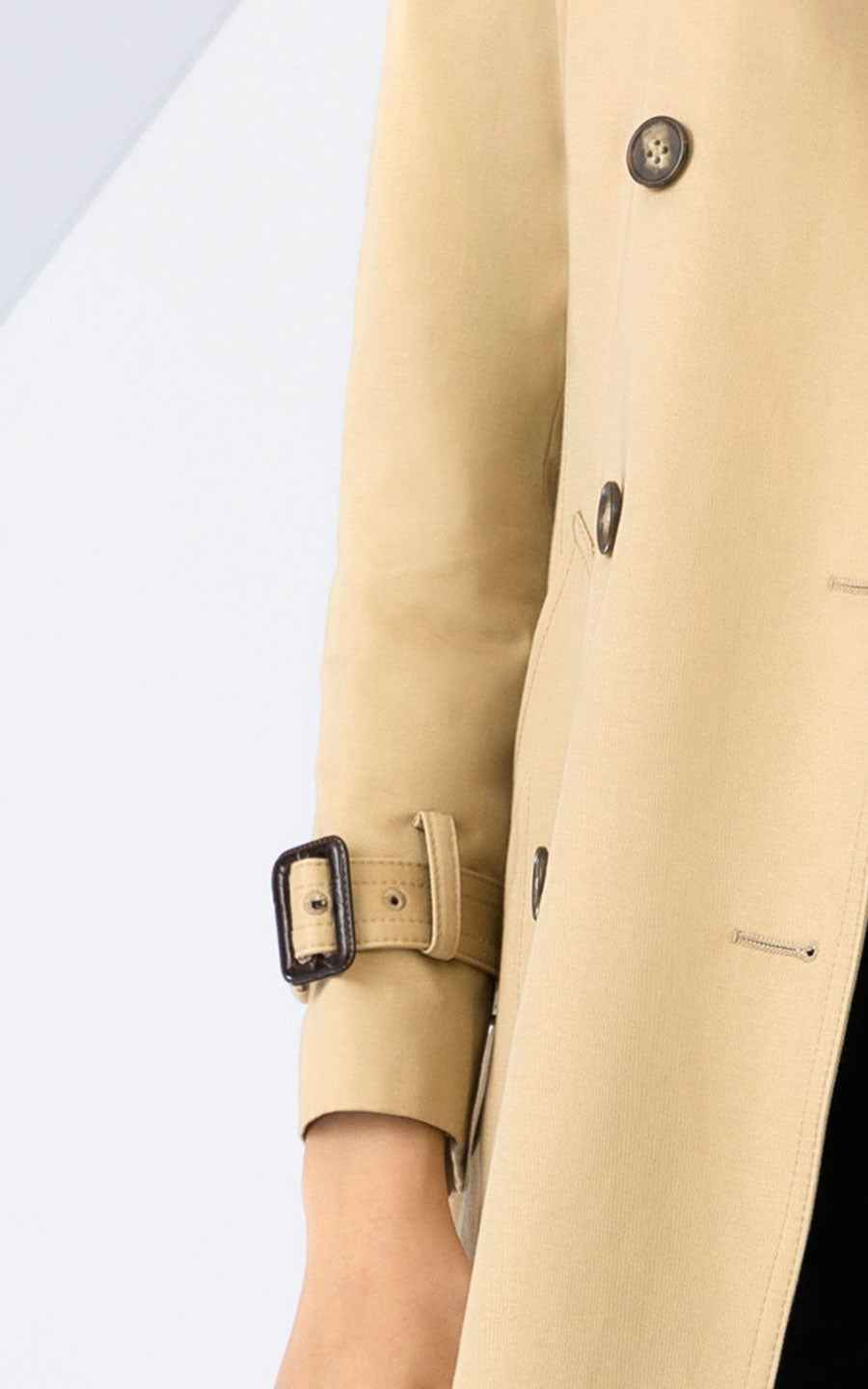 Women's Classic Beige Double-Breasted Trench Coat