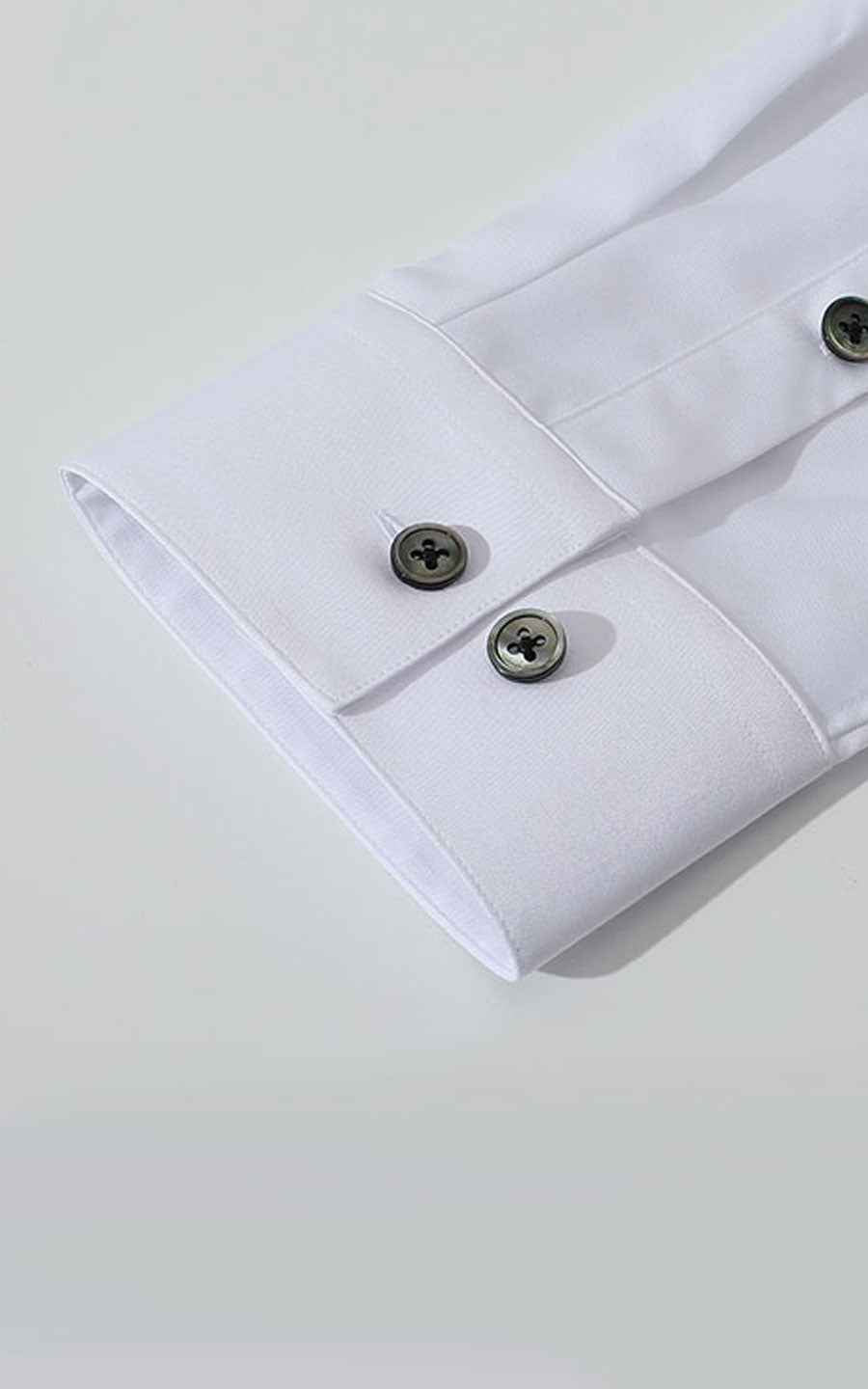Men's White Embroidered Long Sleeve Custom Shirt