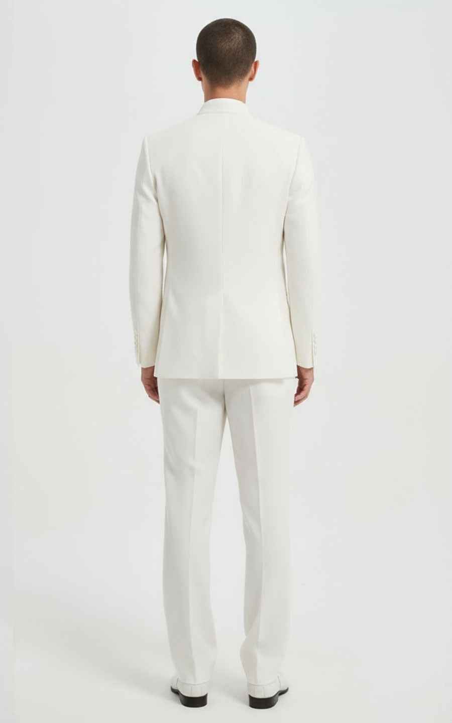 Classic Bamboo Embroidered Chinese Tang Suit Set - Ivory White