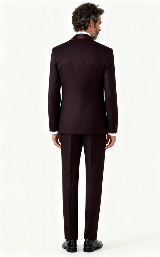 Purple Jacquard Textured Tuxedo - Custom Formal Suit