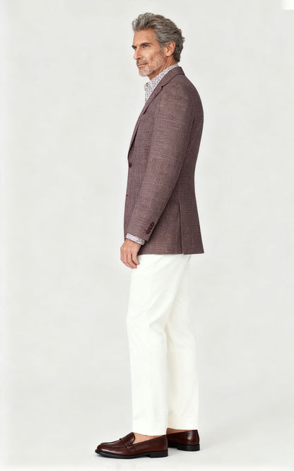 Suit Custom Dark Brown Wool Textured Men's Casual Suit