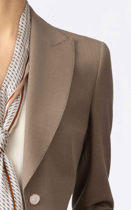 Taupe Blazer Pantsuit - Executive Business Set