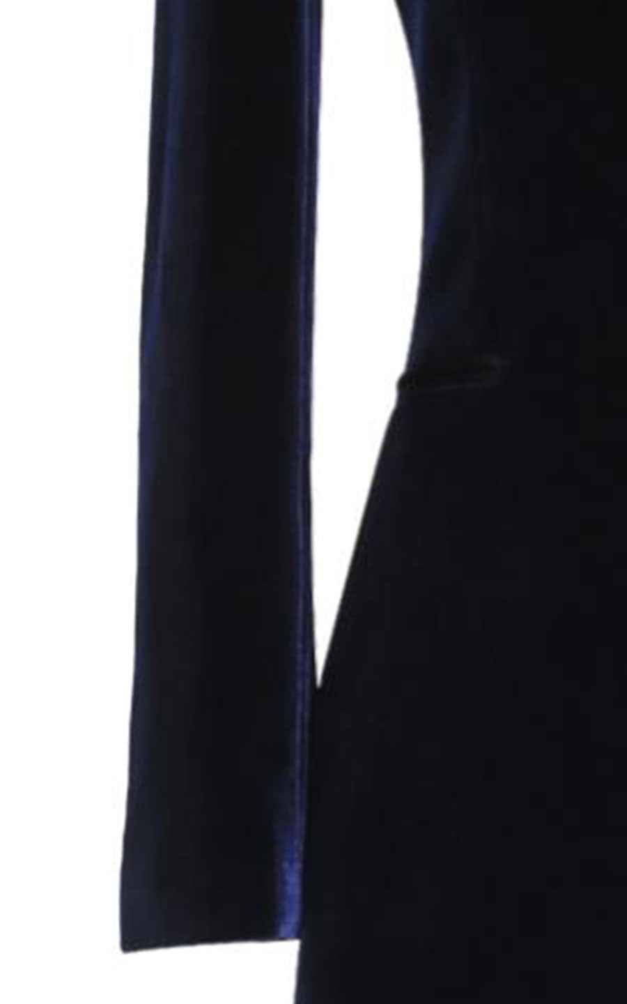 Women's Navy Velvet Blazer - Luxury Evening Wear