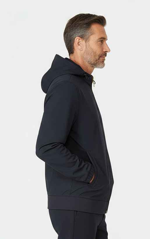 Mens Navy Blue Hooded Jacket Premium Tailored Casual Wear