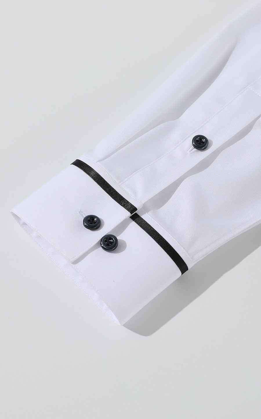Custom Black & White Elegant Men's Dress Shirt