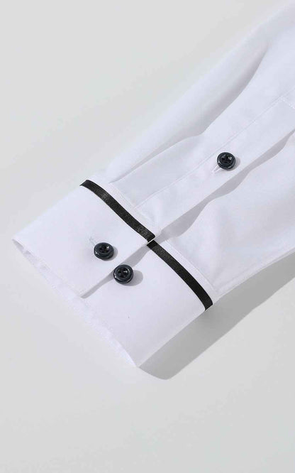 Custom Black & White Elegant Men's Dress Shirt