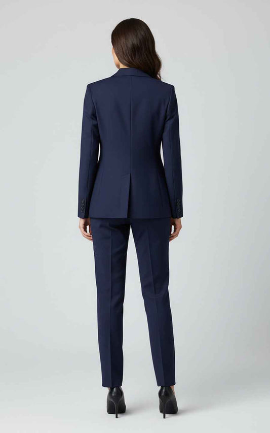 Navy Blue Women's Tailored Suit Set