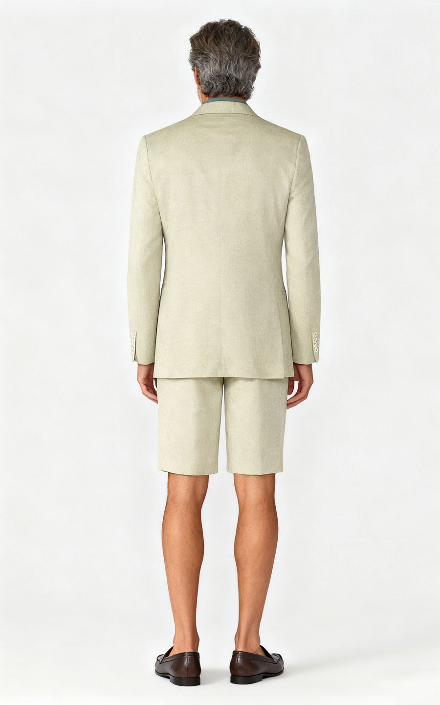 mens custom suits Khaki Linen Men's Casual Suit Set - Bespoke Fit