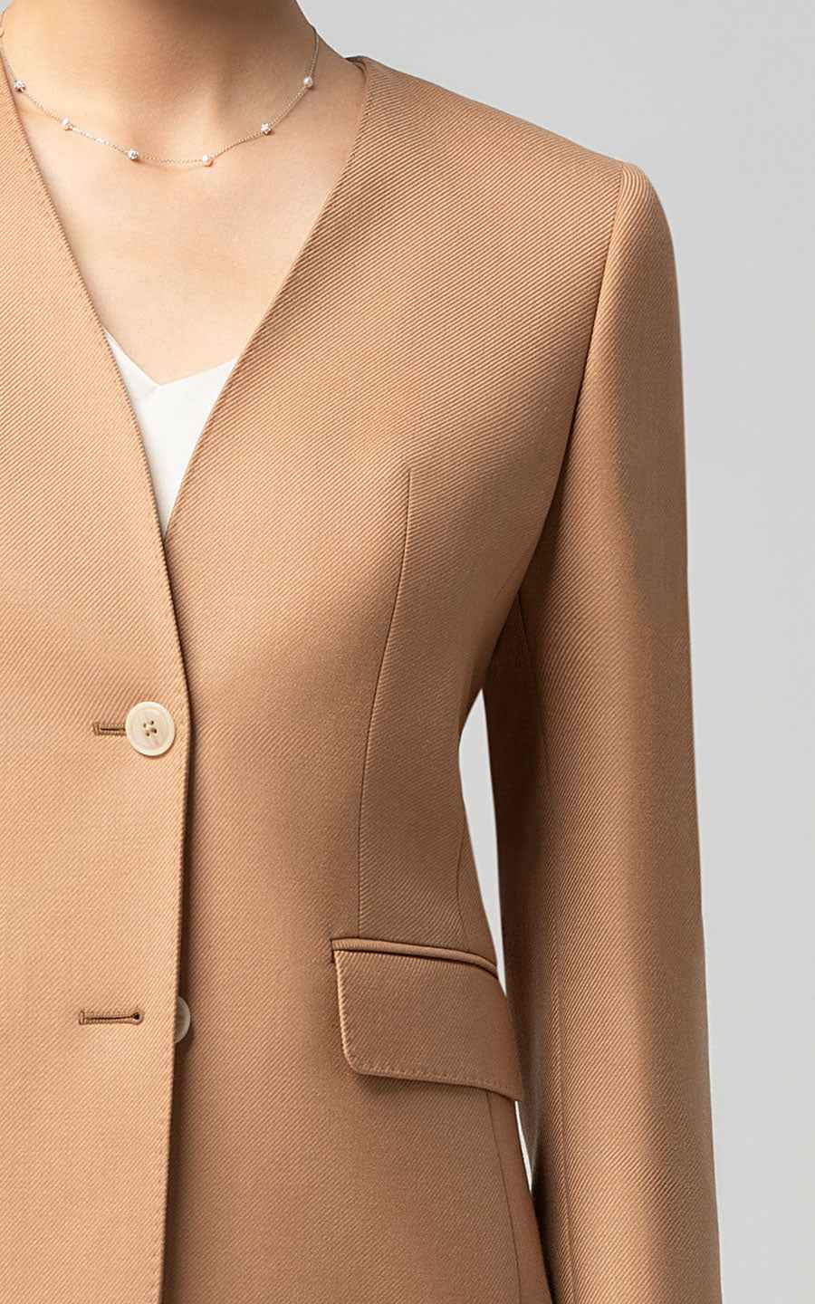 Women's Camel Business Suit Set - Blazer & Trousers