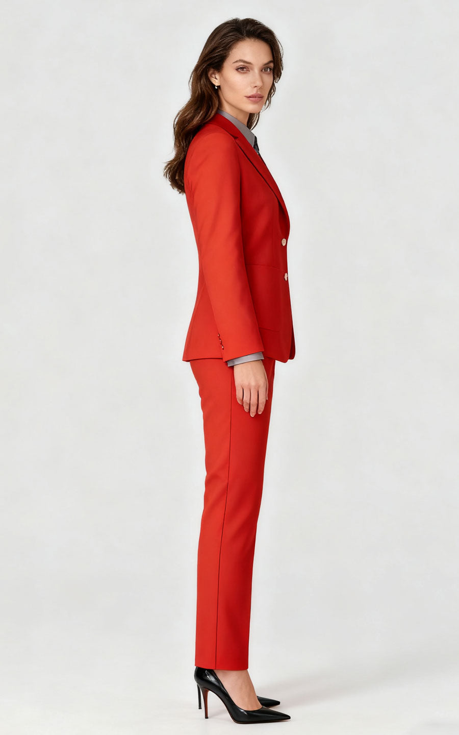 Women's Bold Red Power Suit Set - Statement Blazer