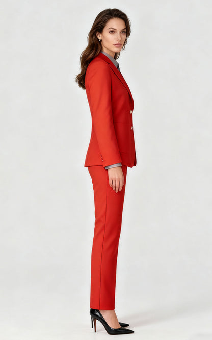 Women's Bold Red Power Suit Set - Statement Blazer