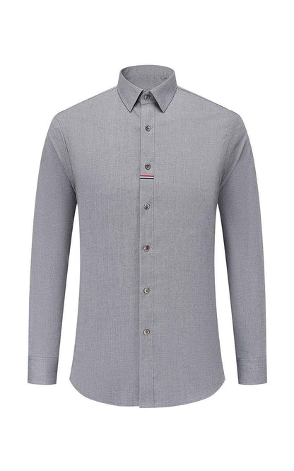 Custom Gray Textured Business Dress Shirt - Tailored Fit