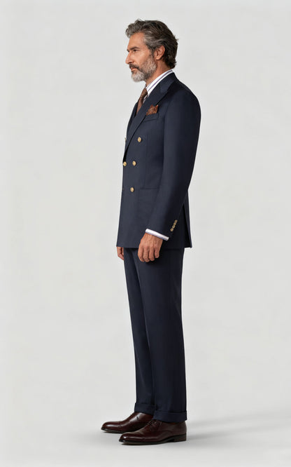 WIAI Premium Navy Wool Business Suit - Custom Tailored