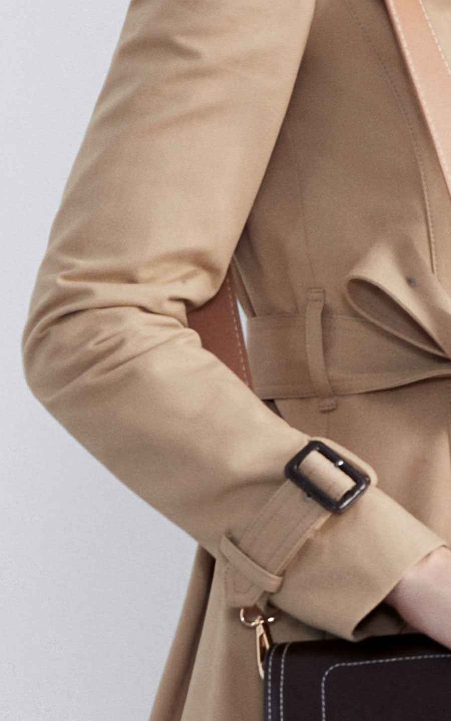 Classic Double-Breasted Trench Coat - Beige