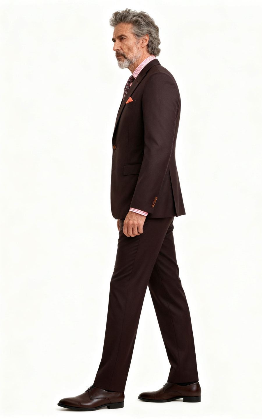 Custom Suit Burgundy Twill - Tailored Formal Menswear