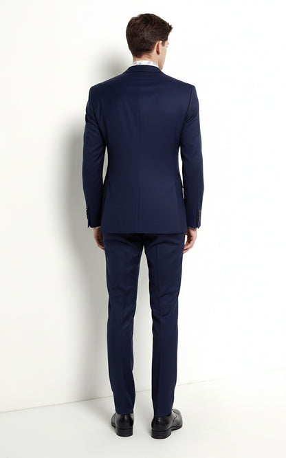 Blue Custom Suit Set Men Slim Fit Business Formal Wear