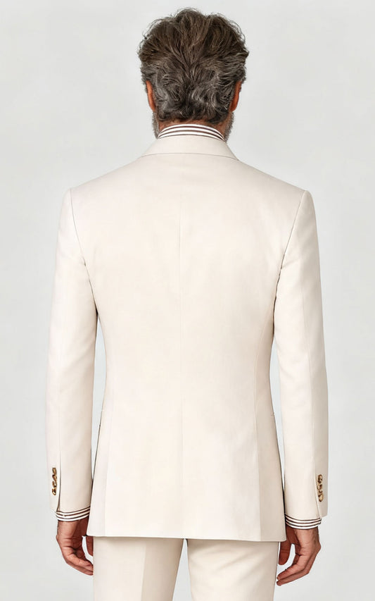 Custom Off-White Plaid Blazer - Tailored Fit Men's Jacket