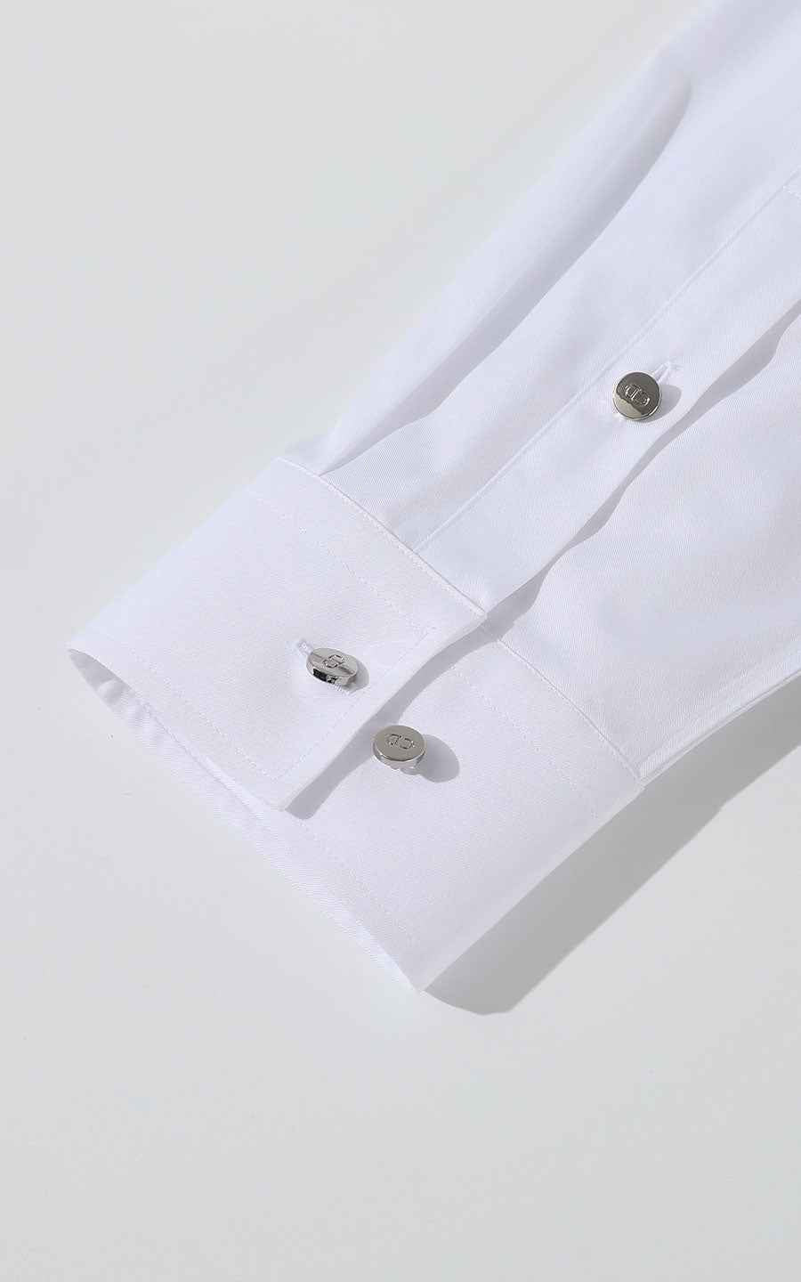 Custom Gold Embroidered White Dress Shirt for Men