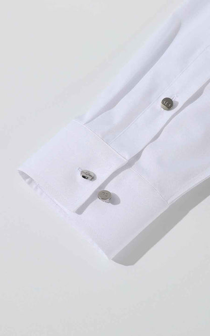 Custom Gold Embroidered White Dress Shirt for Men