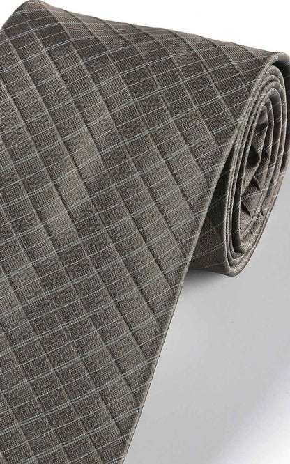 Gray checkered silk fabric texture - necktie detail