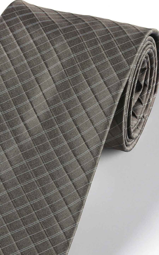 Gray checkered silk fabric texture - necktie detail