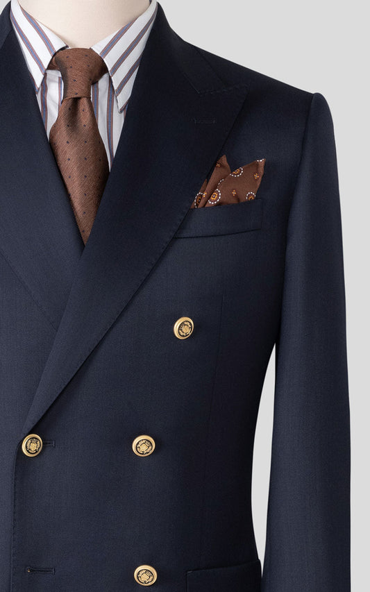 Navy Blue Fine Twill Fabric - High Count Business Suit