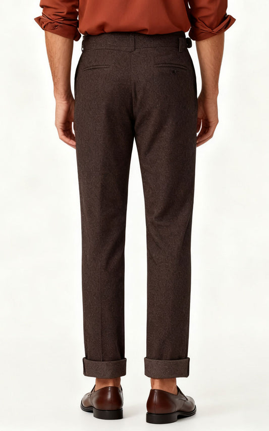 Custom Dark Brown Pants - Tailored Fit Trousers